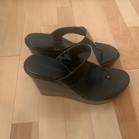 Black Wedged Heels - Picture 1 of 2